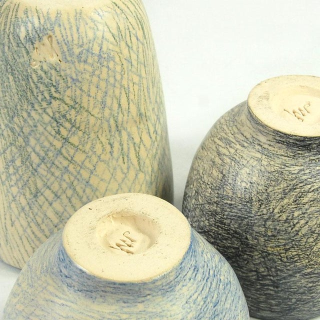 Beige Sculptural Handpainted Pottery Mugs by Joanna Wysocka, 2010s, Set of 3 For Sale - Image 8 of 10