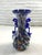 Art Deco 1920-1930s Blue Murano Glass Vase From Toso Double Round Base For Sale - Image 3 of 4