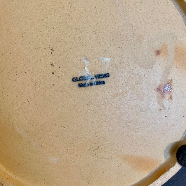 Ceramic Global Views Glazed Earthenware Frog and Lily Pad Decorative Plate For Sale - Image 7 of 10