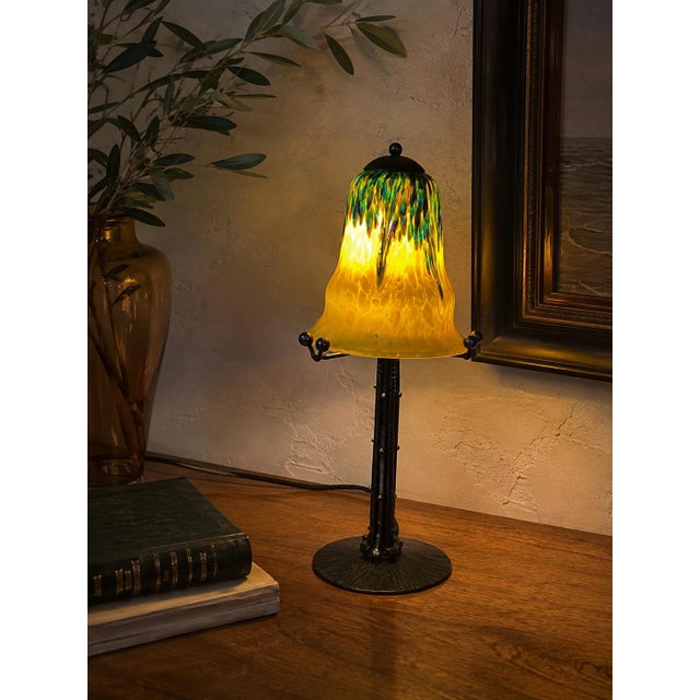 Art Deco Table Lamp in Frosted Glass, 1930s For Sale - Image 15 of 16