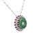 Contemporary Mid Century Diamond Ruby Jade 18k White Gold Necklace For Sale - Image 3 of 5