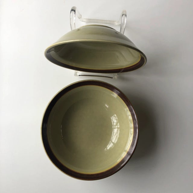 Midcentury set of 4 stoneware bowls 6.75"D X 1.75, makers mark reads " International Stoneware Japan Vera Cruz " Excellent...
