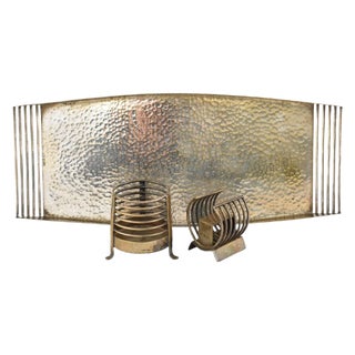 Vintage Silver-Plated Smoke Set, Germany 1950s, Set of 3 For Sale