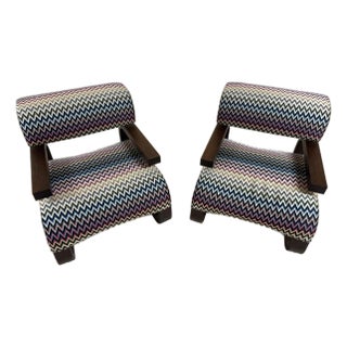 Missoni-Style Home Zigzag Lounge Chairs (Pair) -- Mint Condition For Sale