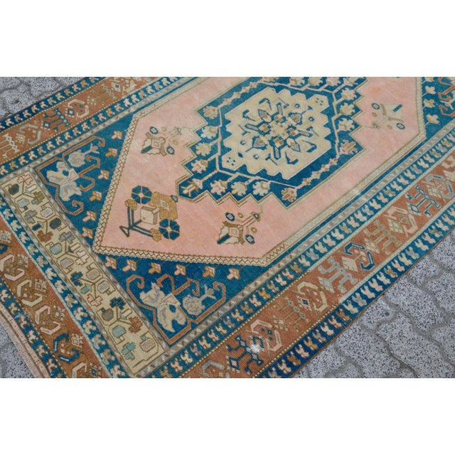 1960s Unique Colour Vintage Handknotted Rug For Sale - Image 5 of 11