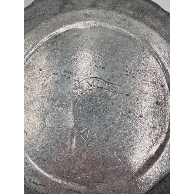 Antique Gemetal Old Tavern Pewter Plate Collection 5pc Set For Sale - Image 11 of 11
