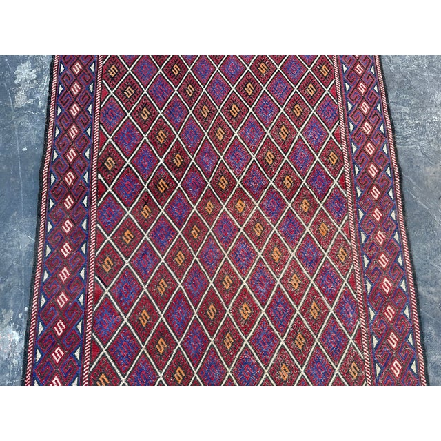 Vintage Afghan Baluchi Tribal Kilim Rug For Sale - Image 6 of 9