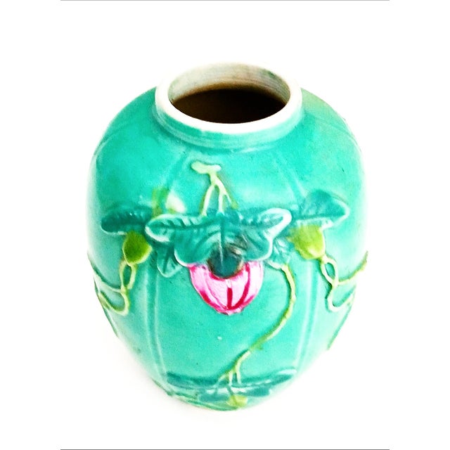 Antique Porcelain Chinese Majolica Ginger Jar Made by Wang Bing Rong For Sale In Tampa - Image 6 of 7
