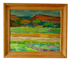 Gerhard Lundberg, Landscape, 1950s, Oil on Canvas, Framed