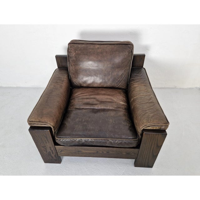 Wood Brutalist Armchair by Harry de Groot for Leolux, 1970s For Sale - Image 7 of 11