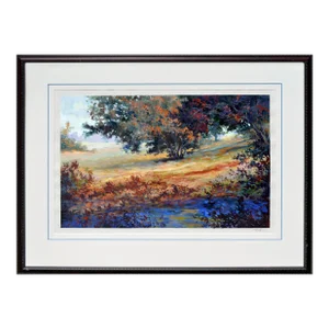 Large Scale Oaks Trees and Lupines Landscape by J a Johnson