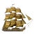 Brass or Bronze Sheet Metal Wall Art Sculpture of a Sail Boat For Sale