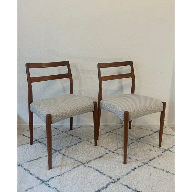 Anne Chairs with Teak Frames by Johannes Andersen for Uldum Møbelfabrik, 1960s, Set of 2, in Very Good conditions....