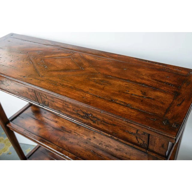 Wood Console With Drawers and Shelves One For Sale - Image 7 of 7