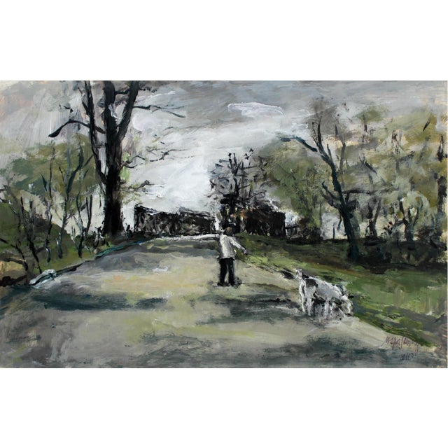 Magdalena Spasowicz, By the Bzura River, Oil on Cardboard For Sale - Image 7 of 7