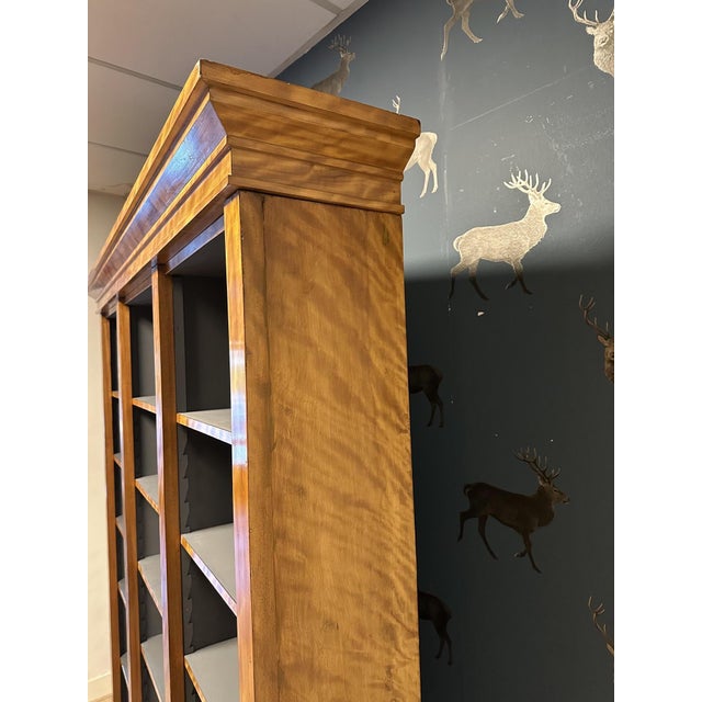 Large Satinwood Open Bookcase For Sale - Image 10 of 11