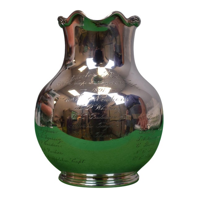 Harry Payne Whitney Sterling Silver Pitcher Engraved Westchester Polo Cups Newport 1891 For Sale