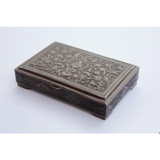 Metal Oriental Silver Cigarette Box, 1910s For Sale - Image 7 of 18