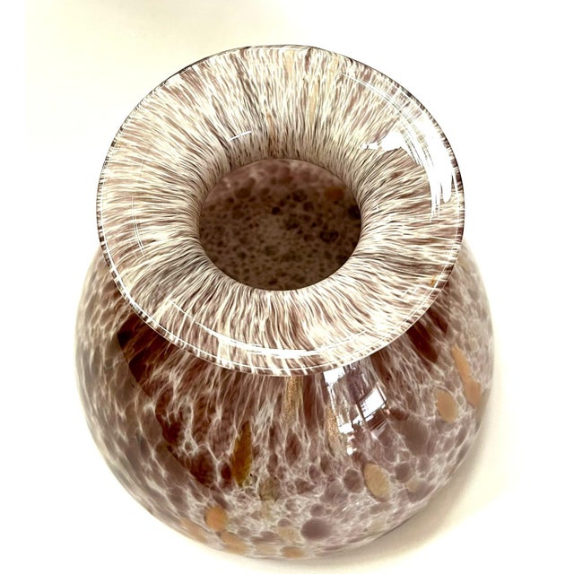 Vintage Murano Style Handblown Pink Glass Bottle Vase For Sale - Image 12 of 17