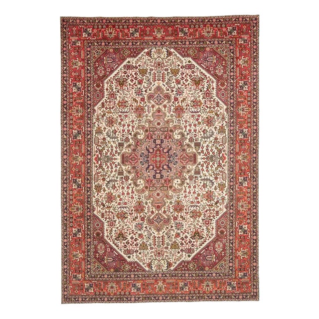Middle Eastern Hand-Knotted Tabriz Rug For Sale