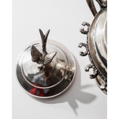 Silver Vintage Silver Plated Footed Bowl with Lid from Warren Rogers, 1930s For Sale - Image 8 of 11