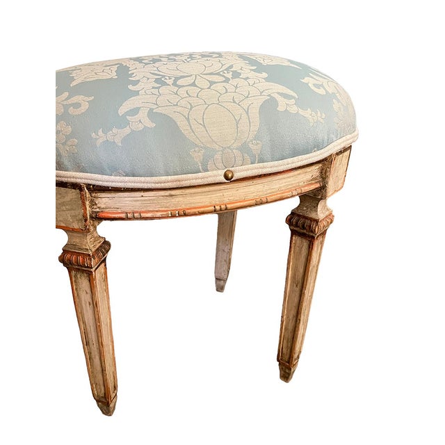 Italian Late 19th Century Upholstered Stool For Sale - Image 3 of 4
