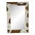 Made Goods Charles Brown + White Hide Framed Mirror For Sale