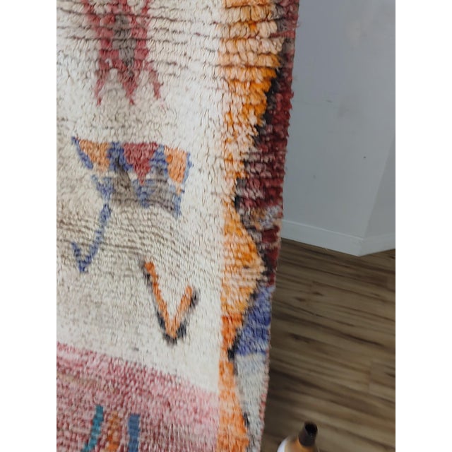 Textile Boujaad Tribal Burgundy Wool Moroccan Area Rug For Sale - Image 7 of 13