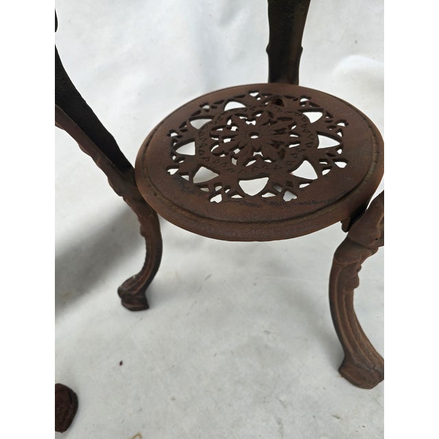 Brown 1940s Victorian Iron Bistro Tables, Pair For Sale - Image 8 of 10