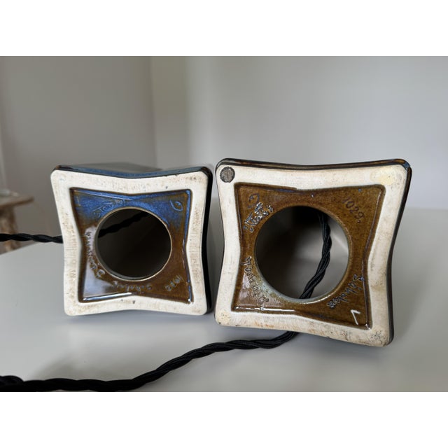 Ceramic Stoneware Ceramic Table Lamps by Einar Johansen for Søholm Stentøj, 1970s, Set of 2 For Sale - Image 7 of 11