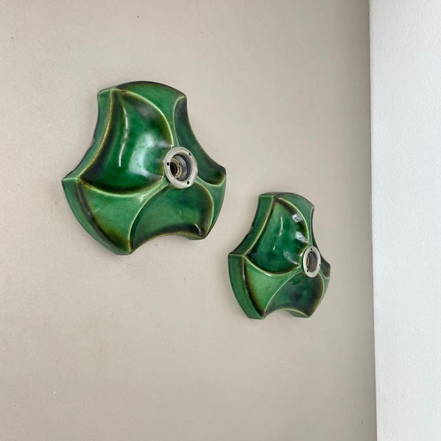 Article: Wall light sconce set of two. Producer: Pan Ceramic, Germany. Origin: Germany. Age: 1970s. : Original 1970s...