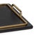 Animal Skin Greyson Leather Rectangle Tray Large, Natural Brass For Sale - Image 7 of 8