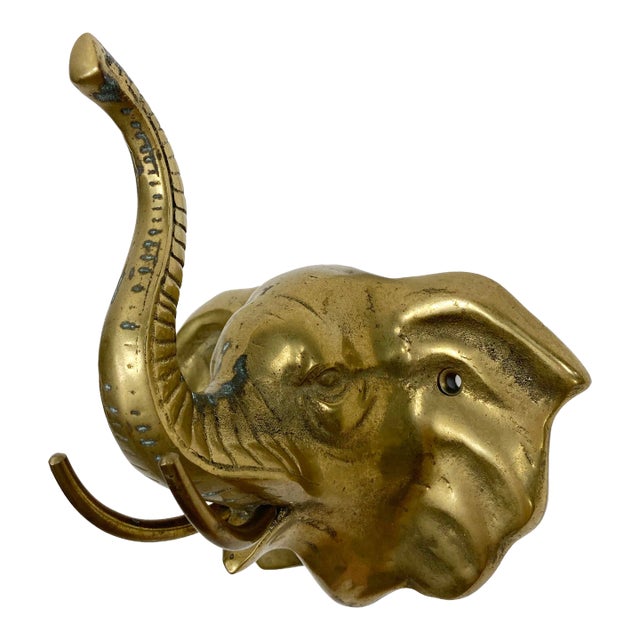 Vintage Brass Elephant Wall Hook Chairish