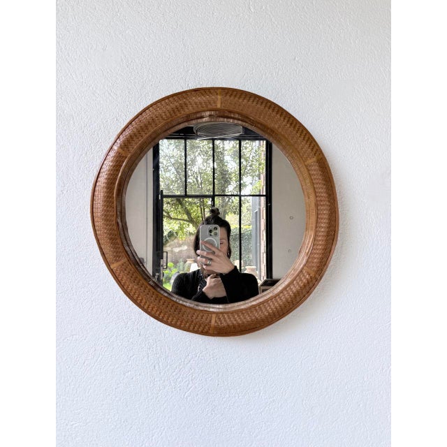 Round Wicker Mirror, 1960s For Sale - Image 12 of 18