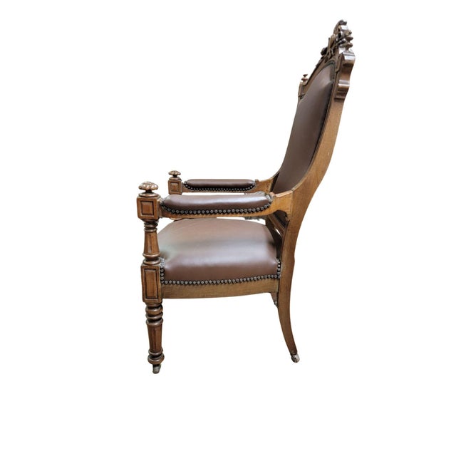 Late 19th Century A Victorian Leather Armchair For Sale - Image 9 of 9