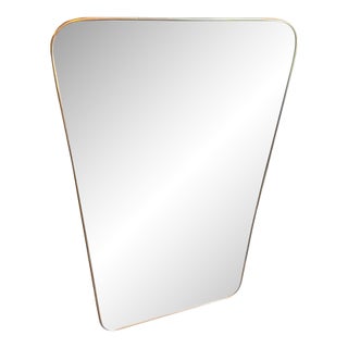 15th May 1957 Gio Ponti Style Mid-Century Modern Brass Italian Wall Mirror For Sale