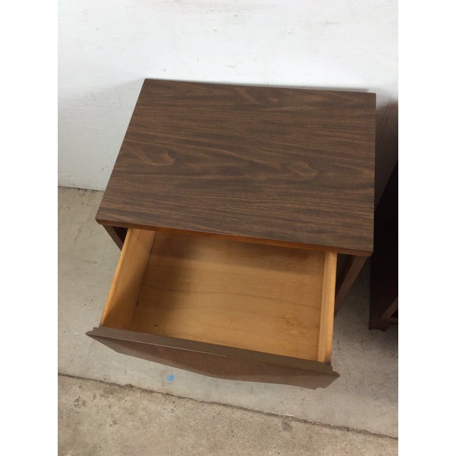 Pair of Mid Century Modern Two Drawer Nightstands by Johnson Carper For Sale - Image 12 of 12
