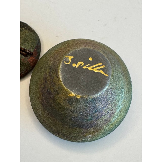 Vintage Modern Asian Raku & Polished Stone Small Lidded Jar For Sale - Image 10 of 11