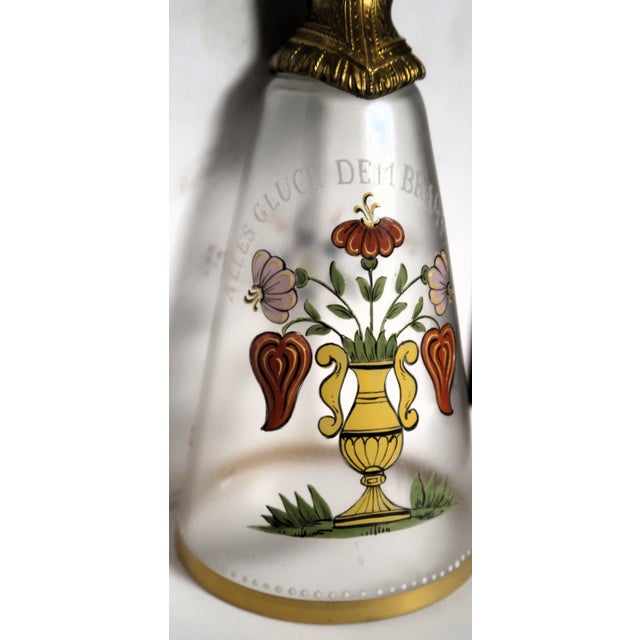 19th Century German Blown Glass Wedding Cup - Exquisite Flowers in an Urn, and Loving Wish! Attributed to Fritz Heckert (German 1837 - 1887). For Sale - Image 4 of 16