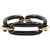 Christina Addison 18kt Elegant contemporary Yellow Gold and Oval Onyx Link Bracelet with Gold Closure. The collection is...