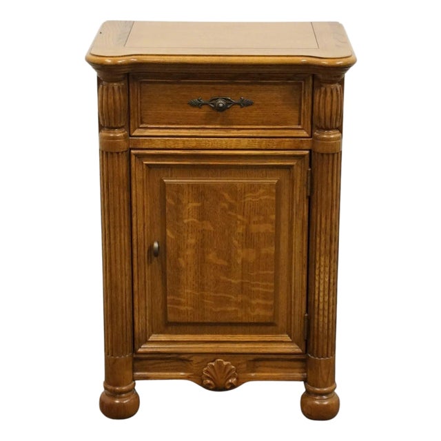 Stanley Furniture Quarter Sawn Oak Victorian Inspired 22" Cabinet Nightstand 502-13-81 For Sale