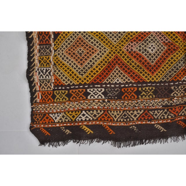 Yellow 1950s Geometric Anatolian Kilim Rug For Sale - Image 8 of 10