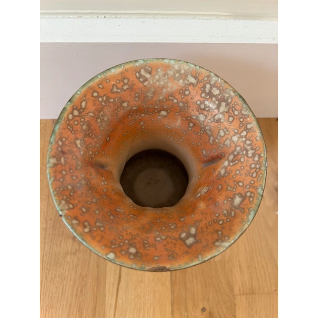 Rare Ditmar Urbach two handled vase. Lovely glazed finish - looks slightly irredentist. Marked on underside.