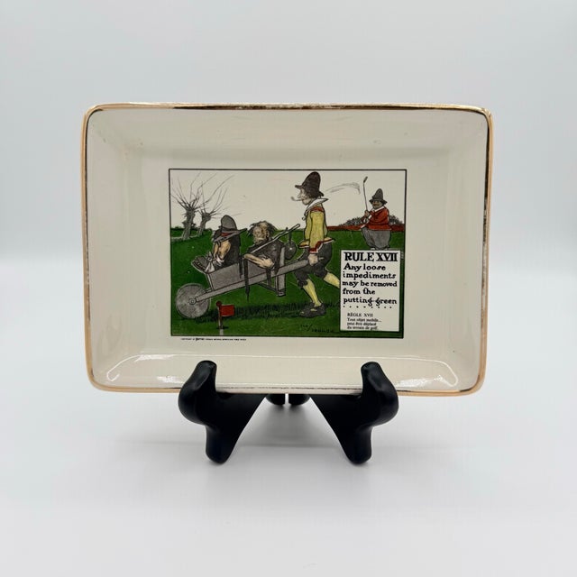 1962 Delano Studios Hand-Colored Charles Crombie Perrier Golf Tray For Sale - Image 9 of 9