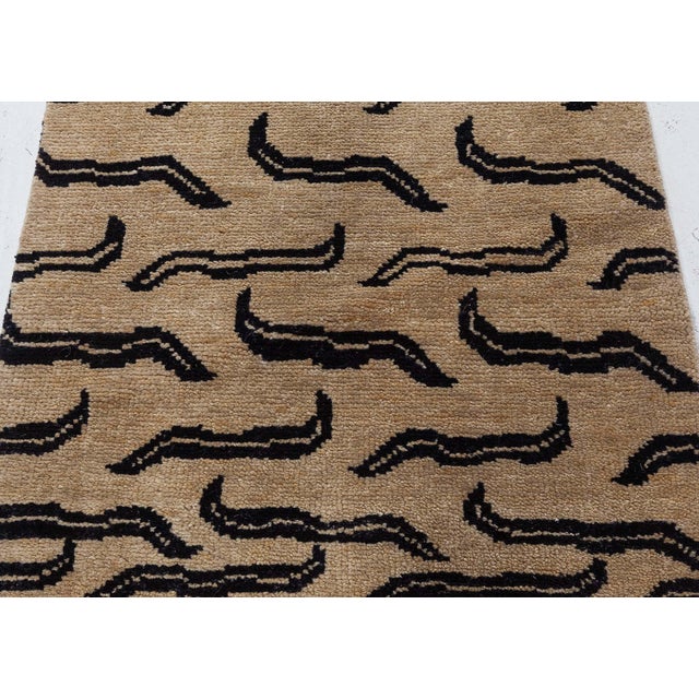 Modern Tibetan “Tiger” Wool Rug by Doris Leslie Blau Size: 2'0" × 3'0" (60 × 91 cm) Color: Black, Taupe Striking in its...