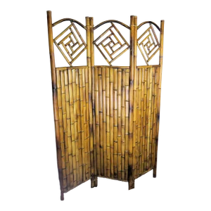 1950s Japanese 3-Panel Bamboo Screen