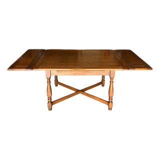 1950s Solid Mahogany Draw Leaf Table - Chairs Not Included For Sale