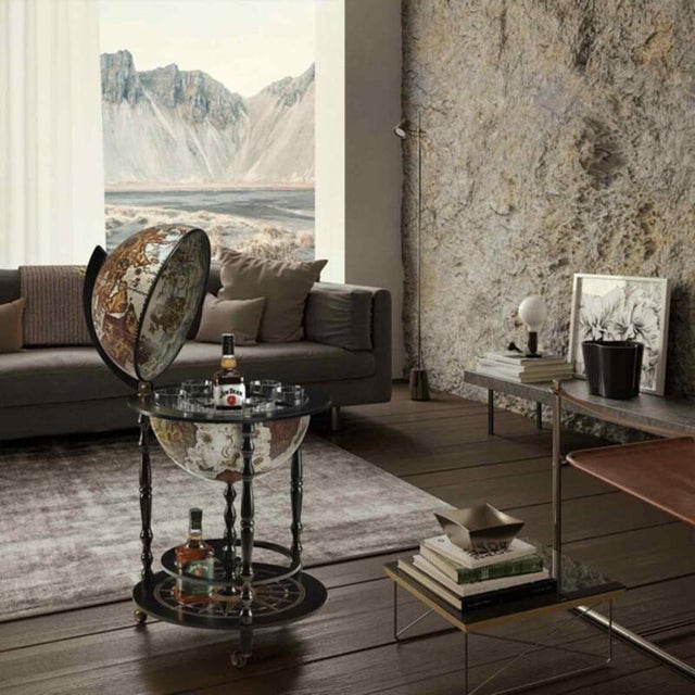 Contemporary Volcano Globe Bar by Zoffoli Mappamondi For Sale - Image 3 of 8