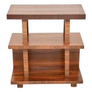 Art Deco Figured Walnut Side Table, 1930 For Sale