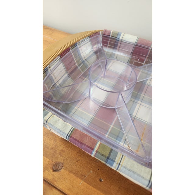 Wood Longaberger Hostess Serve It Up Basket Combo With Plastic Inserts and Dividers and Lids For Sale - Image 7 of 12